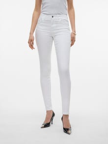 Vero Moda VMALIA Middels høyt snitt Slim Fit Jeans -Bright White - 10308051