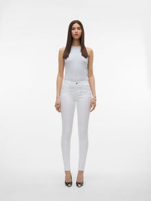 Vero Moda VMALIA Middels høyt snitt Slim Fit Jeans -Bright White - 10308051