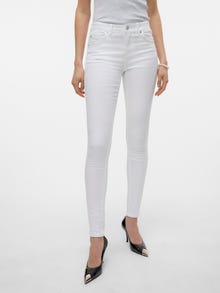 Vero Moda VMALIA Middels høyt snitt Slim Fit Jeans -Bright White - 10308051