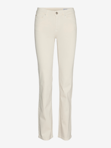 Vero Moda VMFLASH Medelhög midja Rak passform Jeans -Ecru - 10308081
