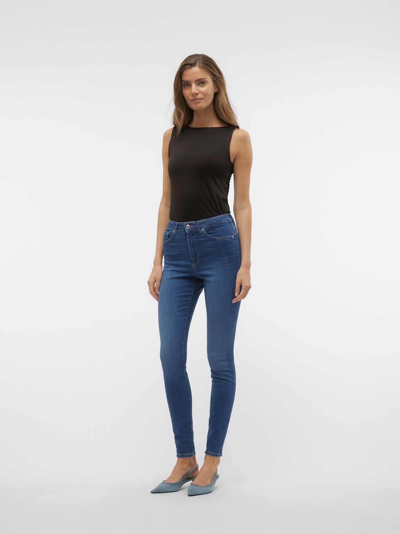 Vero Moda VMSOPHIA Vita alta Skinny Fit Jeans -Medium Blue Denim - 10308227