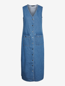 Vero Moda VMROSE Langes Kleid -Medium Blue Denim - 10308297