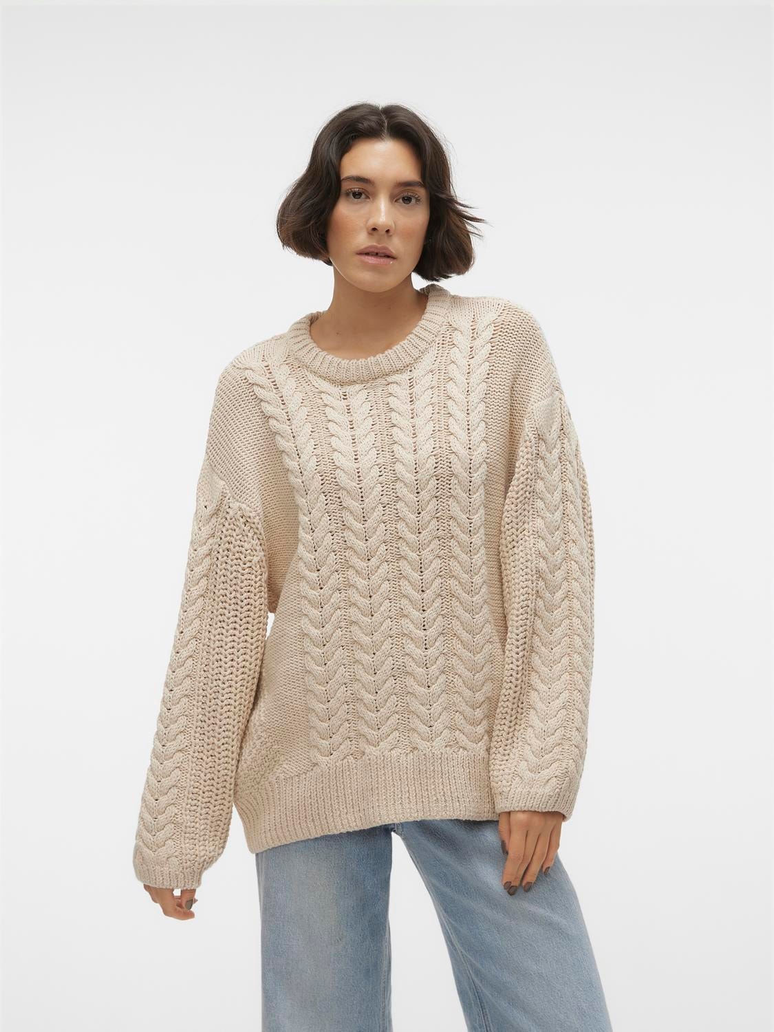 Vero Moda VMSVEACABLE Pull-overs -Oatmeal - 10308363
