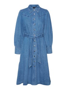 Vero Moda VMMARIE Lang kjole -Medium Blue Denim - 10308382