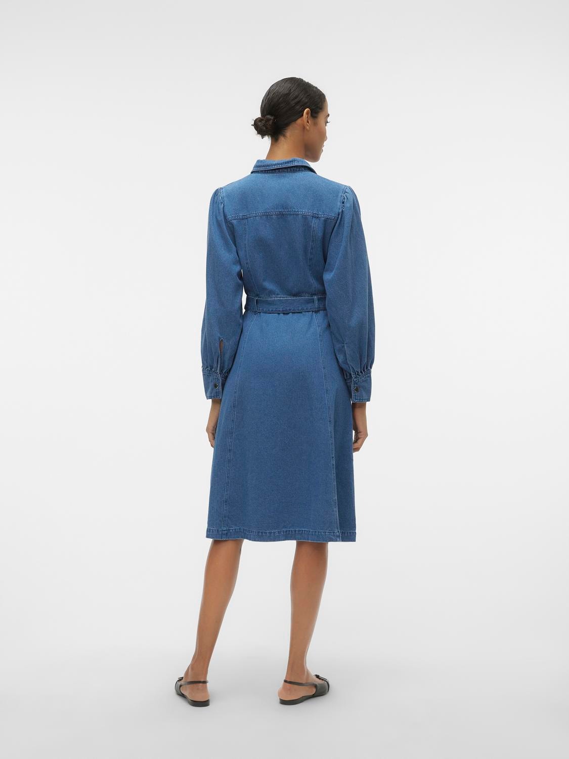 Vero Moda VMMARIE Lang kjole -Medium Blue Denim - 10308382