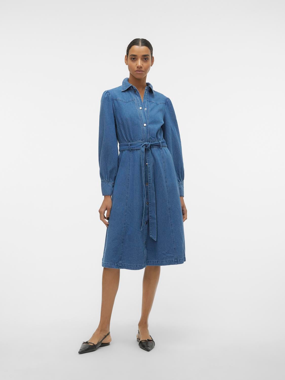 VMMARIE Lange jurk Midden Blauw Vero Moda