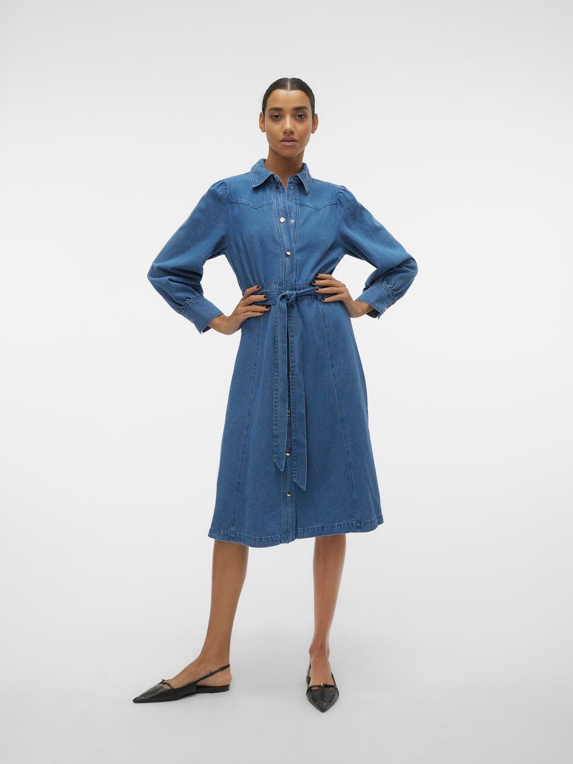 Vero Moda VMMARIE Langes Kleid -Medium Blue Denim - 10308382