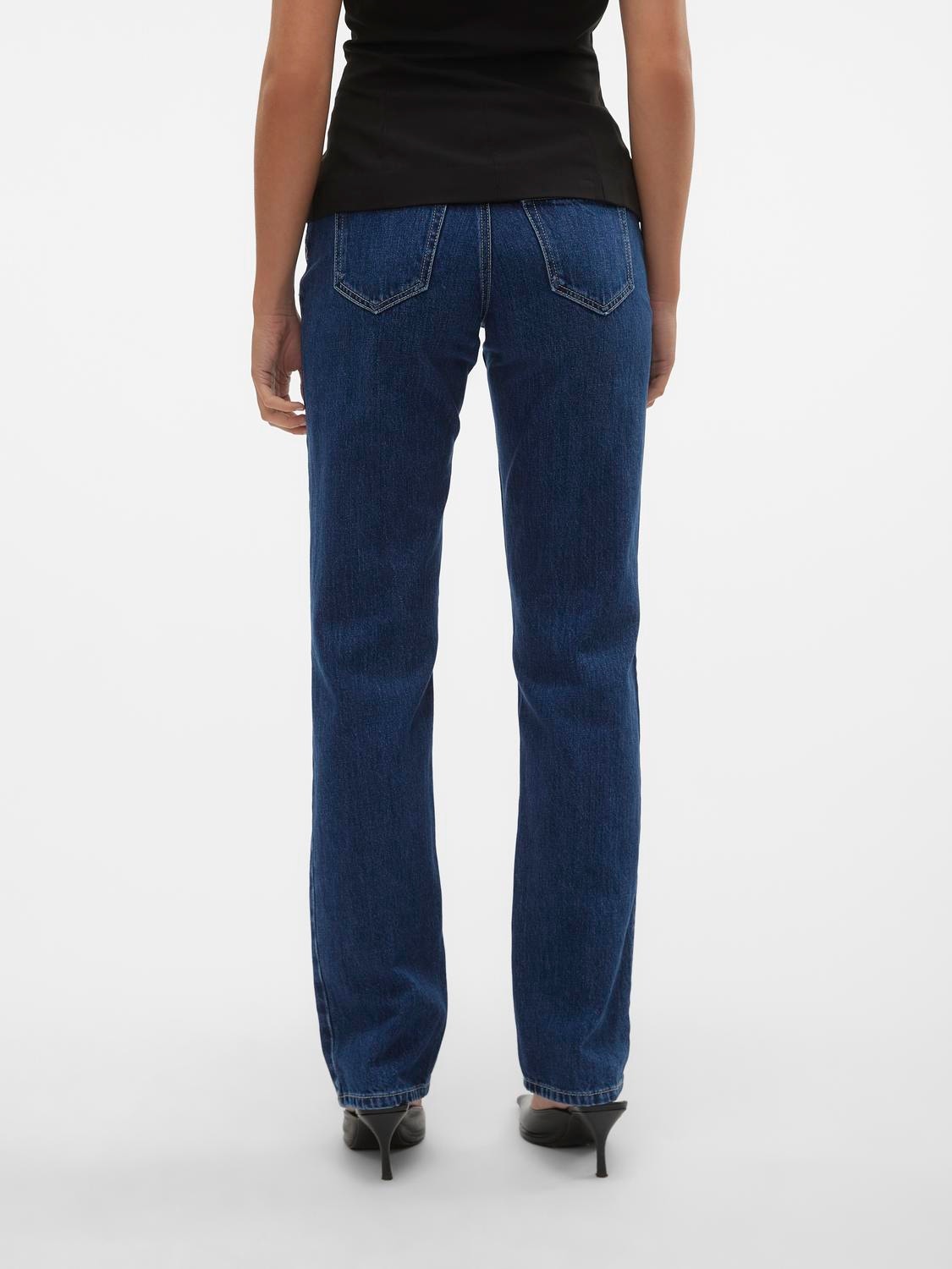 Vero Moda VMPAM Lav talje Straight fit Jeans -Medium Blue Denim - 10308405