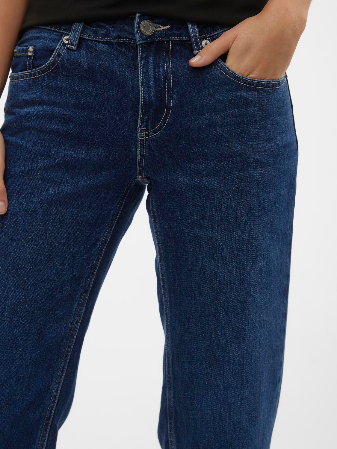 Vero Moda VMPAM Lav talje Straight fit Jeans -Medium Blue Denim - 10308405