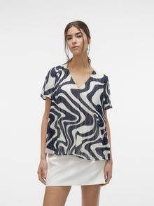 Vero Moda Loose Fit V-Neck Top -Navy Blazer - 10308463