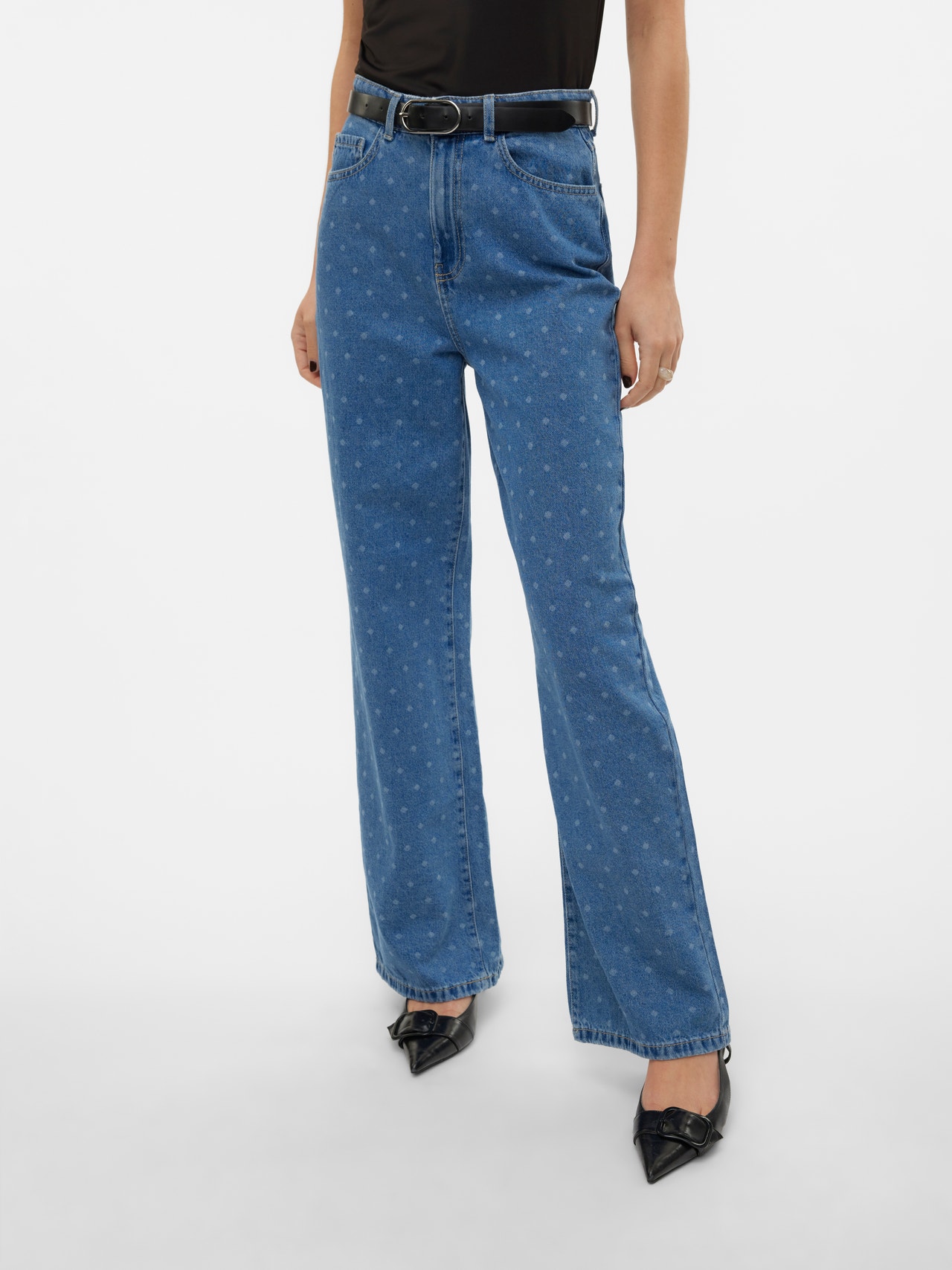 Vero Moda VMKATHY Szeroki krój Jeans -Medium Blue Denim - 10308474