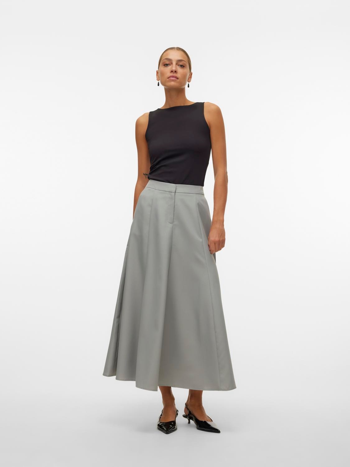 Vero Moda VMALICE Lång kjol -Neutral Gray - 10308525