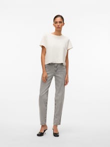 Vero Moda VMTESSA Tiro alto Corte mom Vaqueros -Light Grey Denim - 10308860