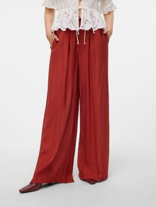 Vero Moda VMMAJA High waist Trousers -Barn Red - 10308910