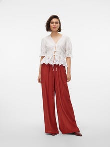 Vero Moda VMMAJA High waist Trousers -Barn Red - 10308910