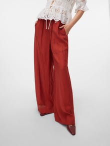 Vero Moda VMMAJA High waist Trousers -Barn Red - 10308910