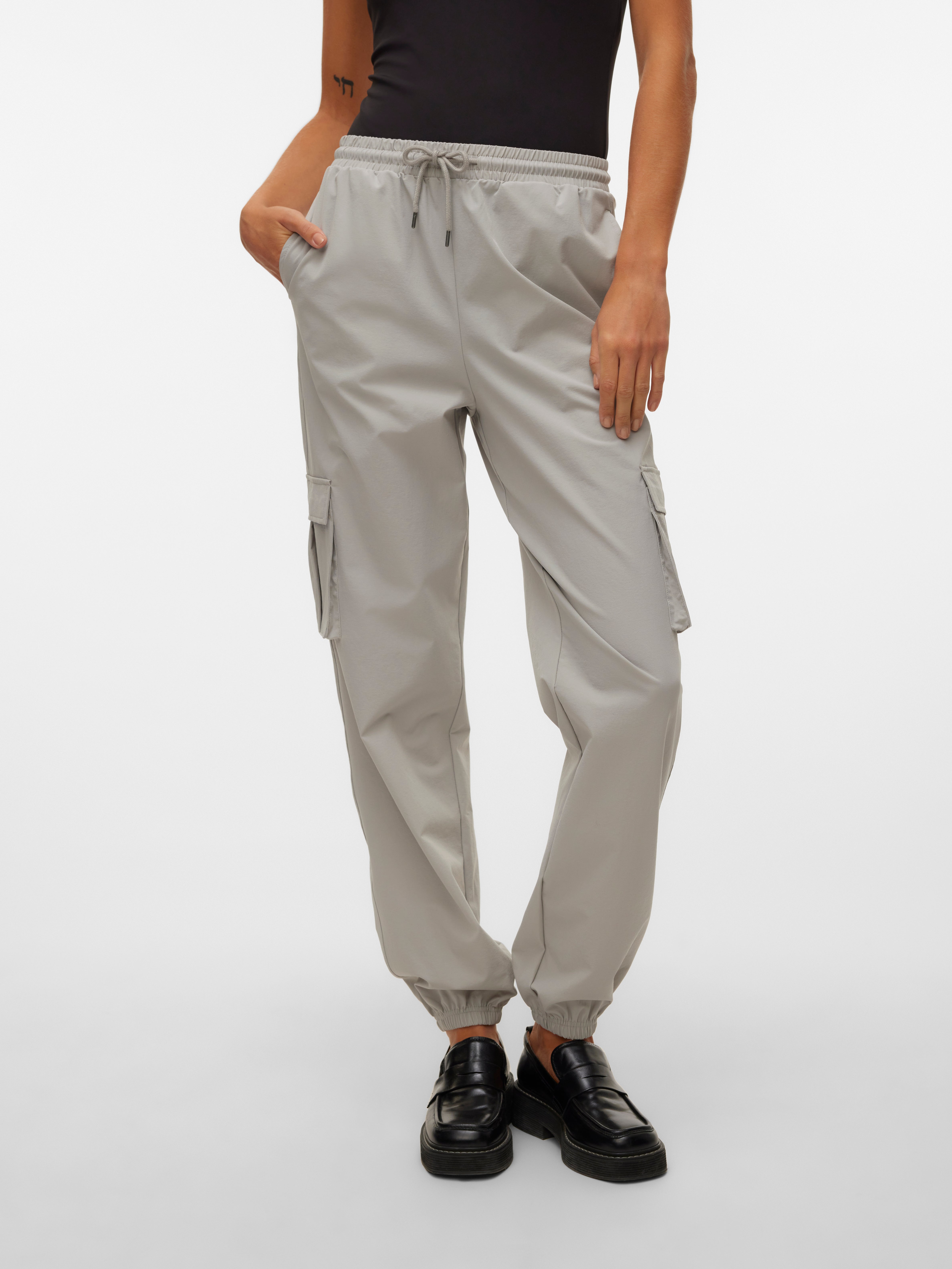 Denim cargo trousers - Grey - Ladies | H&M IN