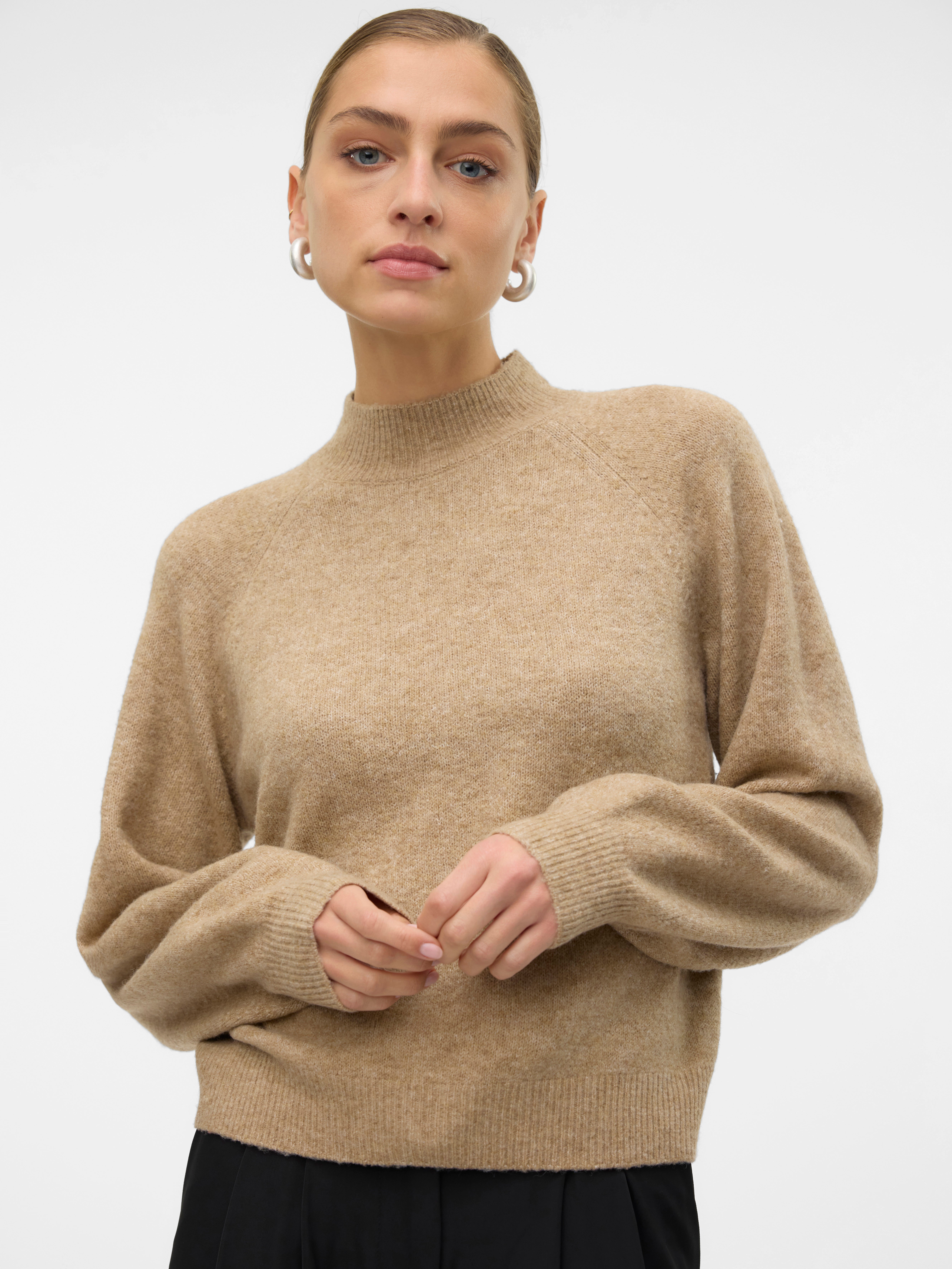 VERO MODA VMMARS LS Highneck Pullover BF, Zwart/Patroon: w. Silver Mink Melange, XL VERO MODA VMMARS LS Highneck Pullover BF, Zwart/Patroon: w. Silver Mink Melange, XL