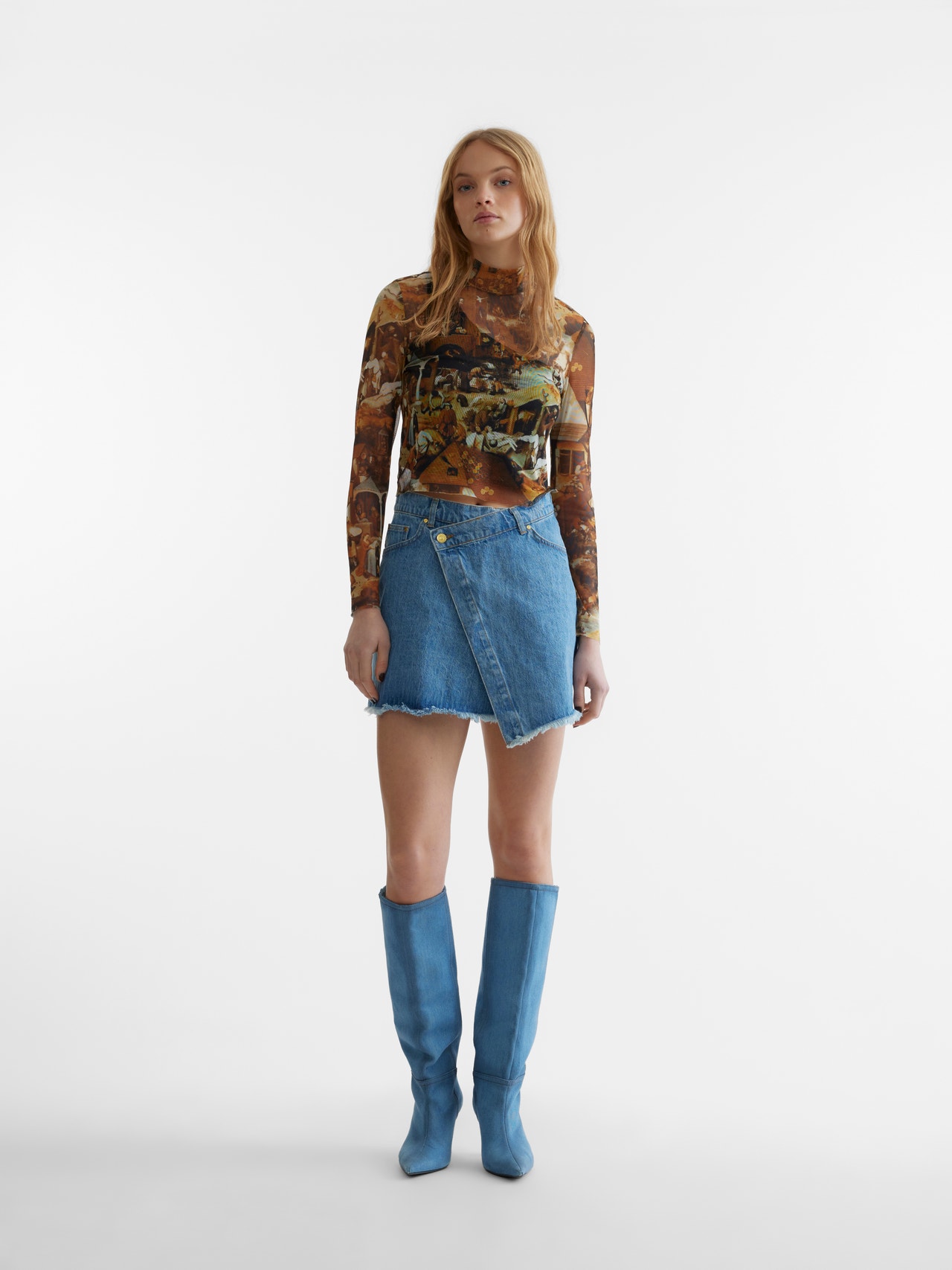 Vero Moda SOMETHINGNEW X THE ATELIER Mini skirt -Medium Blue Denim - 10309572