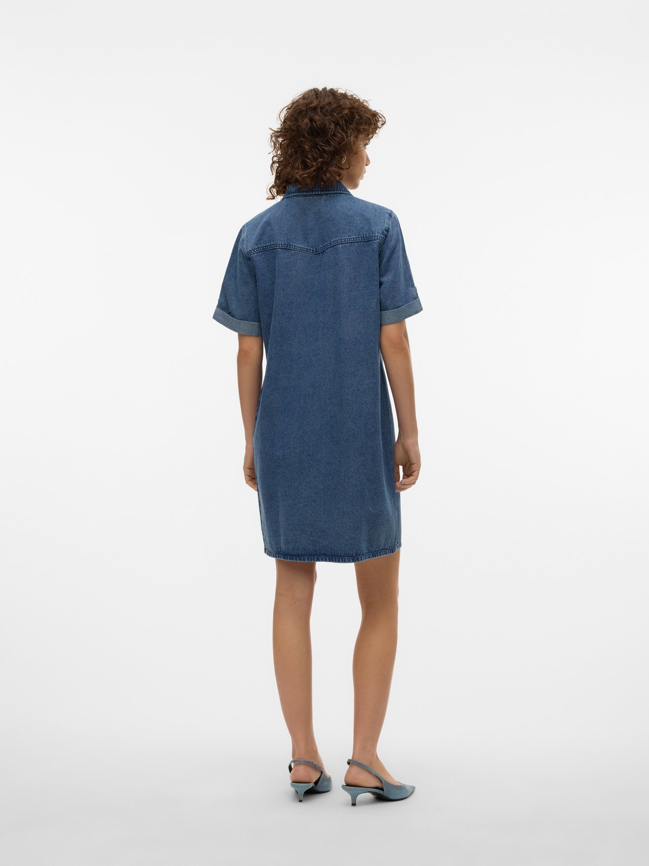 Vero Moda VMJENNIE Kurzes Kleid -Medium Blue Denim - 10309665