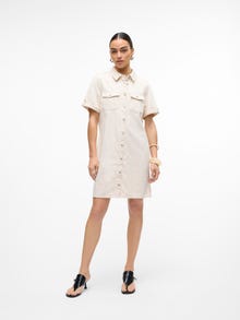 Vero Moda VMJENNIE Kurzes Kleid -Ecru - 10309665