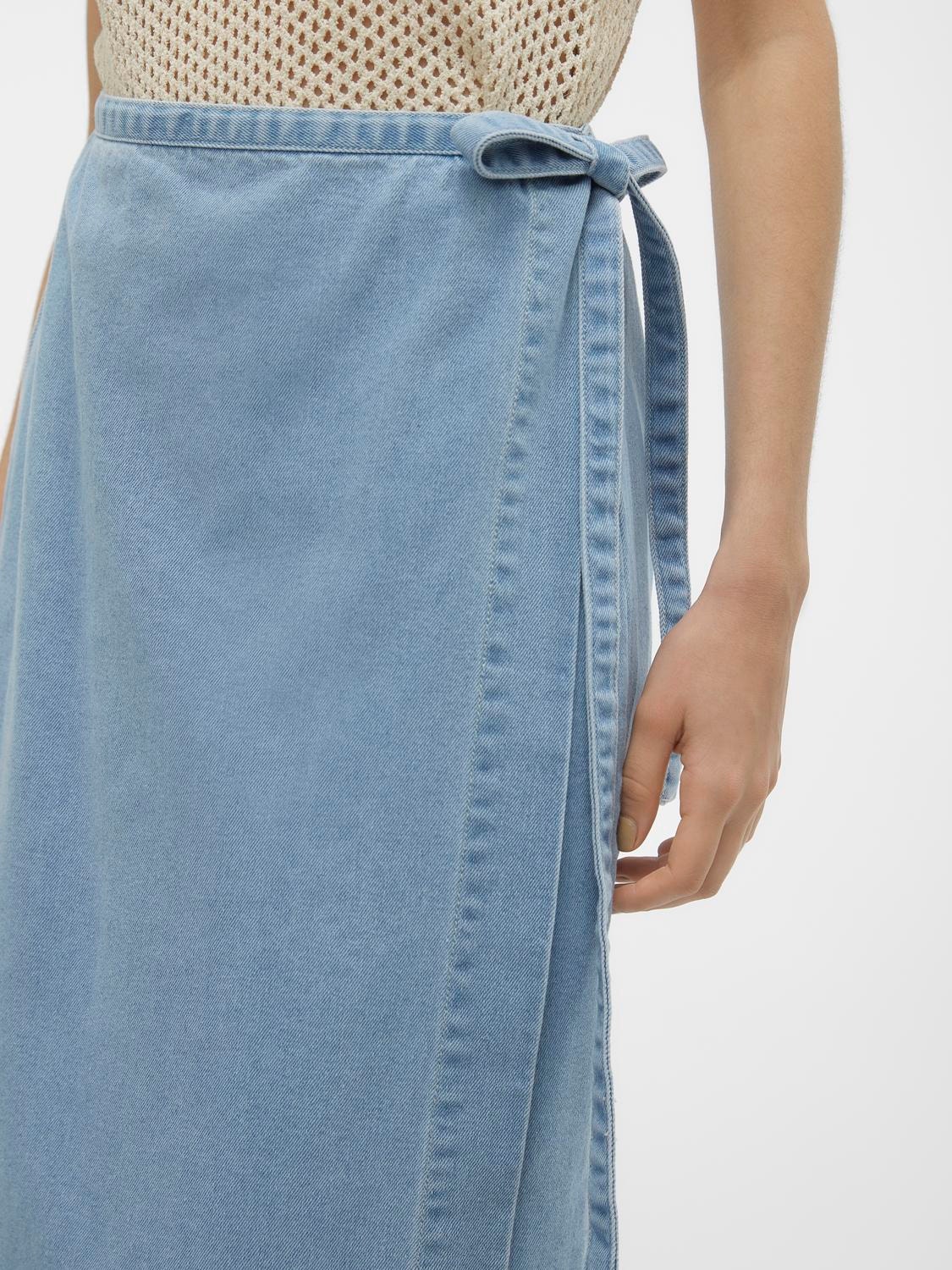 Vero Moda VMZINNIA Long Skirt -Light Blue Denim - 10309682