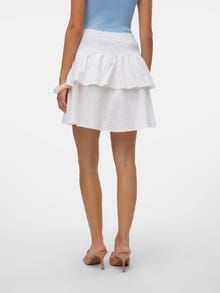 Vero Moda VMLUNA Høy midje Kort skjørt -Bright White - 10309768