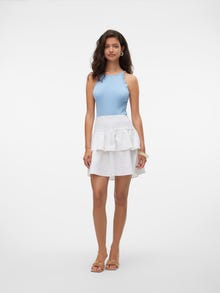 Vero Moda VMLUNA Høy midje Kort skjørt -Bright White - 10309768