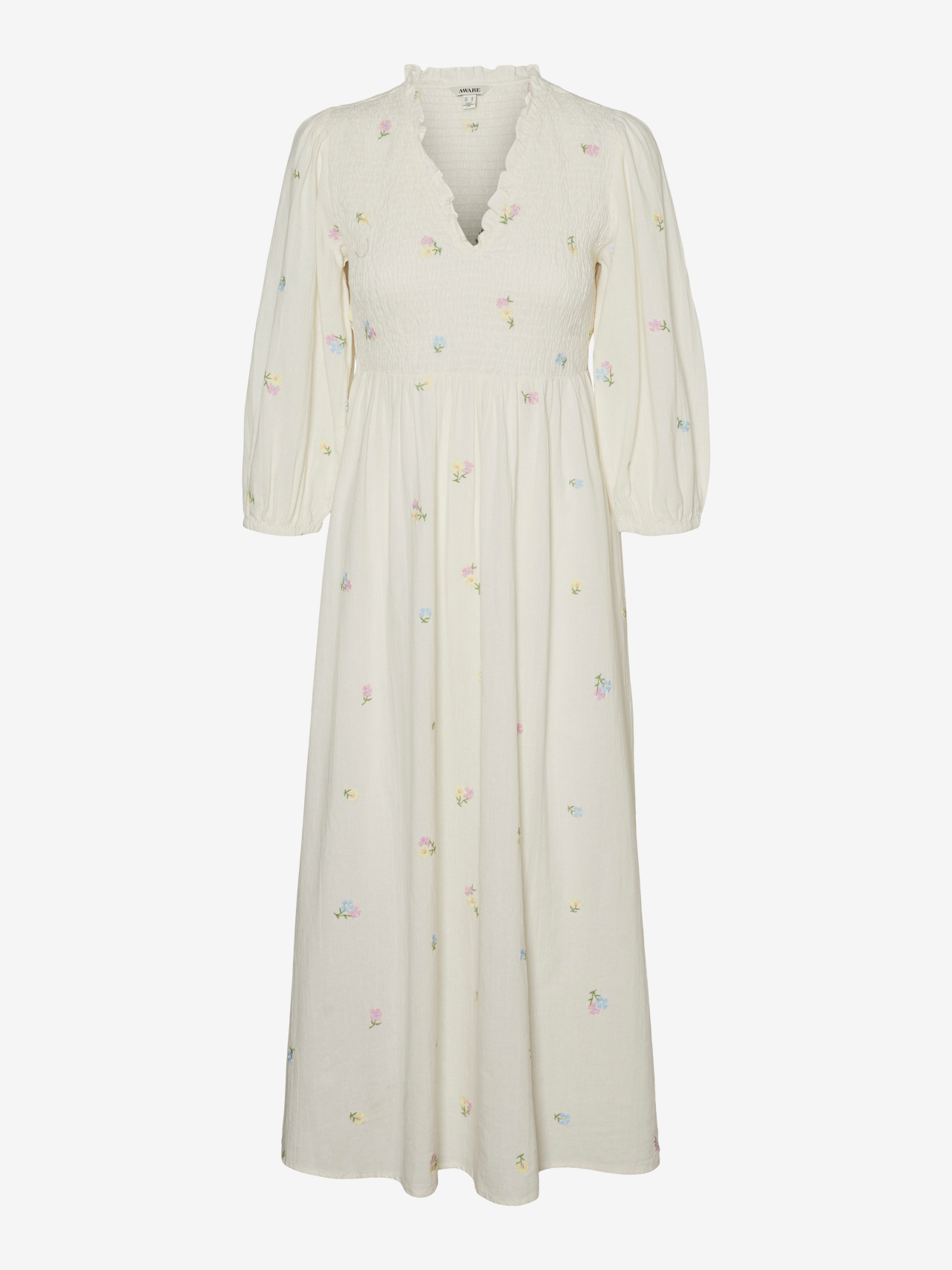 Vero moda linen maxi dress with volume sleeve hotsell