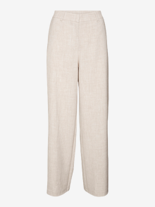 Vero Moda VMMELINA High rise Trousers -Oatmeal - 10309879