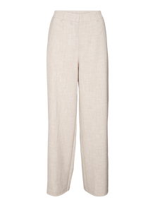Vero Moda VMMELINA Taille haute Pantalons -Oatmeal - 10309879