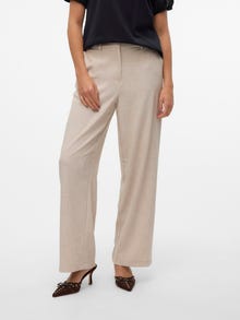 Vero Moda VMMELINA High rise Trousers -Oatmeal - 10309879