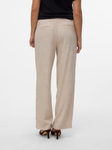 Vero Moda VMMELINA High rise Trousers -Oatmeal - 10309879
