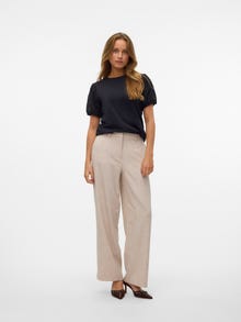 Vero Moda VMMELINA High rise Trousers -Oatmeal - 10309879