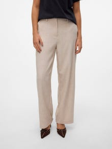 Vero Moda VMMELINA High rise Trousers -Oatmeal - 10309879