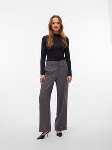 Vero Moda VMMELINA Høyt snitt Bukser -Dark Grey Melange - 10309879