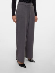 Vero Moda VMMELINA Høyt snitt Bukser -Dark Grey Melange - 10309879
