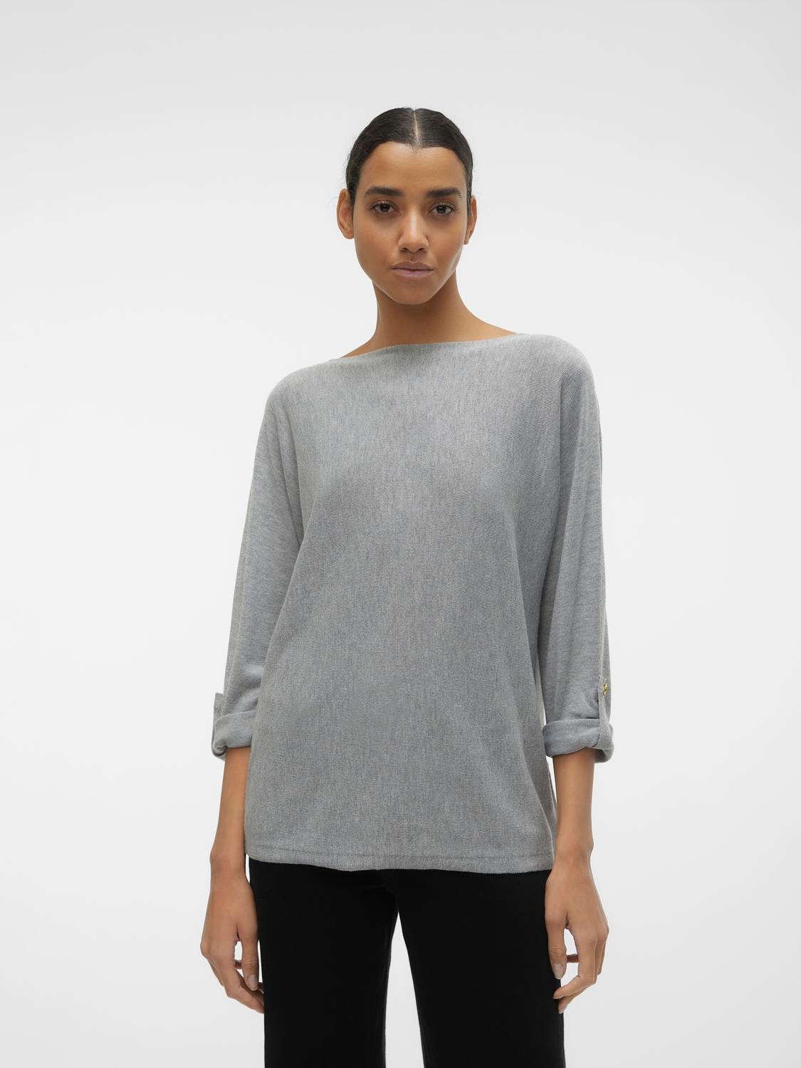 Vero Moda VMAPOLINA Sweter -Light Grey Melange - 10309903