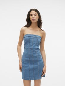 Vero Moda VMZOIE Kort kjole -Light Blue Denim - 10310272