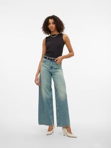 Vero Moda VMROWAN Hohe Taille Weit geschnitten Jeans -Medium Blue Denim - 10310282