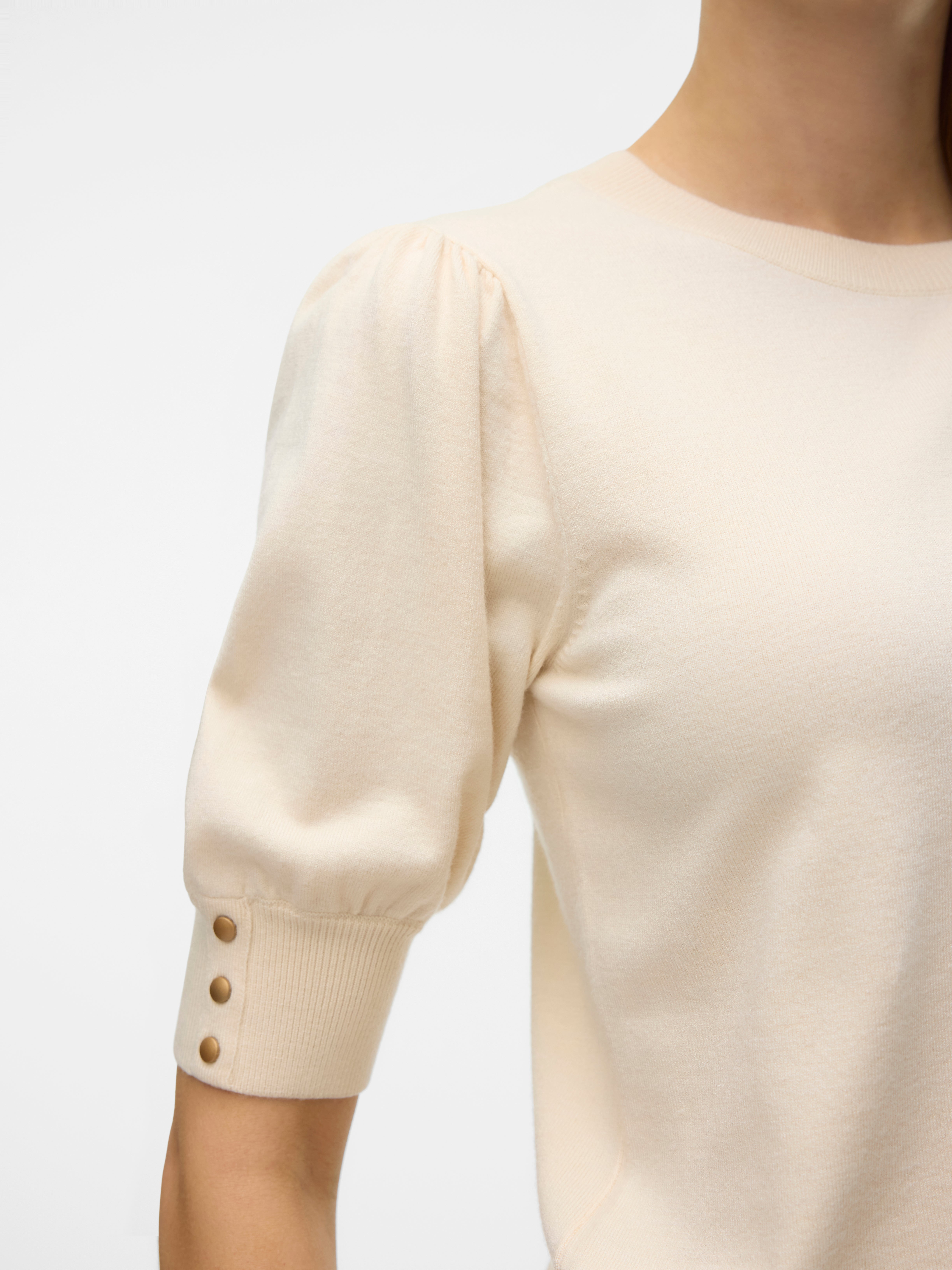 VERO MODA Damen Strickpullover VMHOLLYKARISPUFF – Mit Stehkragen & Ballonärmeln, Nachhaltige Livaeco-Faser