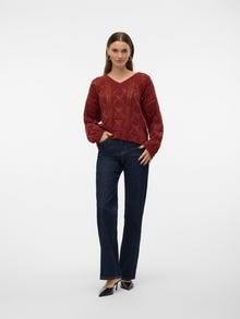 Vero Moda VMNEWERINSTRUCTURE Pullover -Fired Brick - 10310642