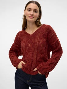Vero Moda VMNEWERINSTRUCTURE Pullover -Fired Brick - 10310642