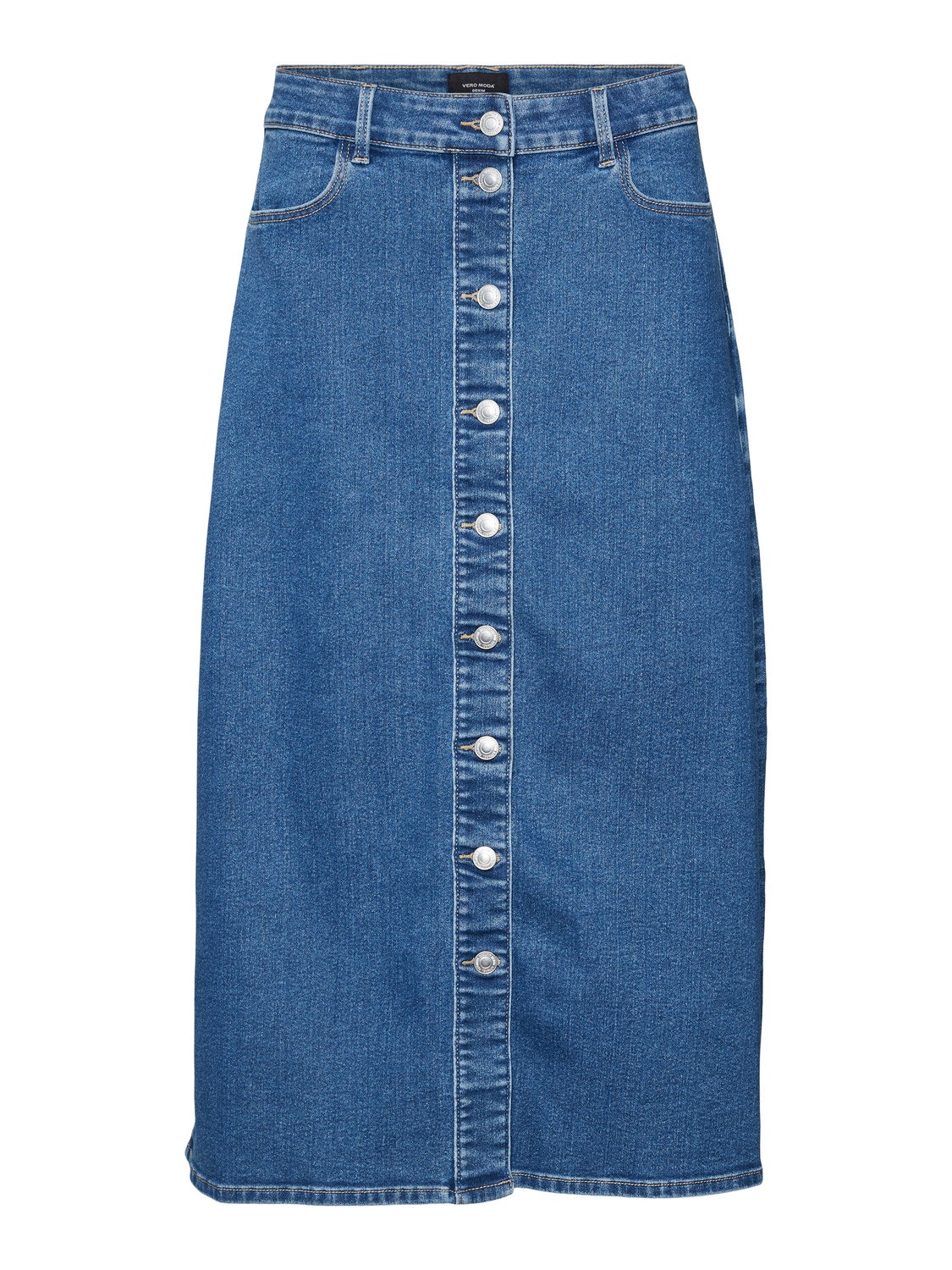 Vero Moda VMNELLY Hög midja Lång kjol -Medium Blue Denim - 10310664