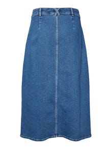 Vero Moda VMNELLY Hög midja Lång kjol -Medium Blue Denim - 10310664