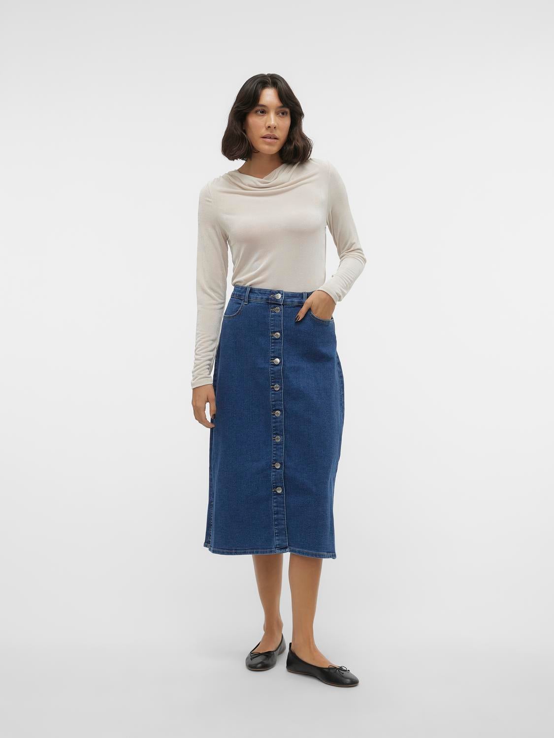 Long blue 2025 jean skirts 40