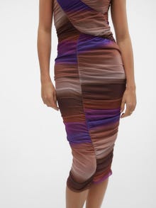 Vero Moda VMHANNAH Langes Kleid -Rustic Brown - 10310676