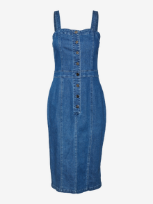 Vero Moda VMLIRI Lang kjole -Medium Blue Denim - 10310679