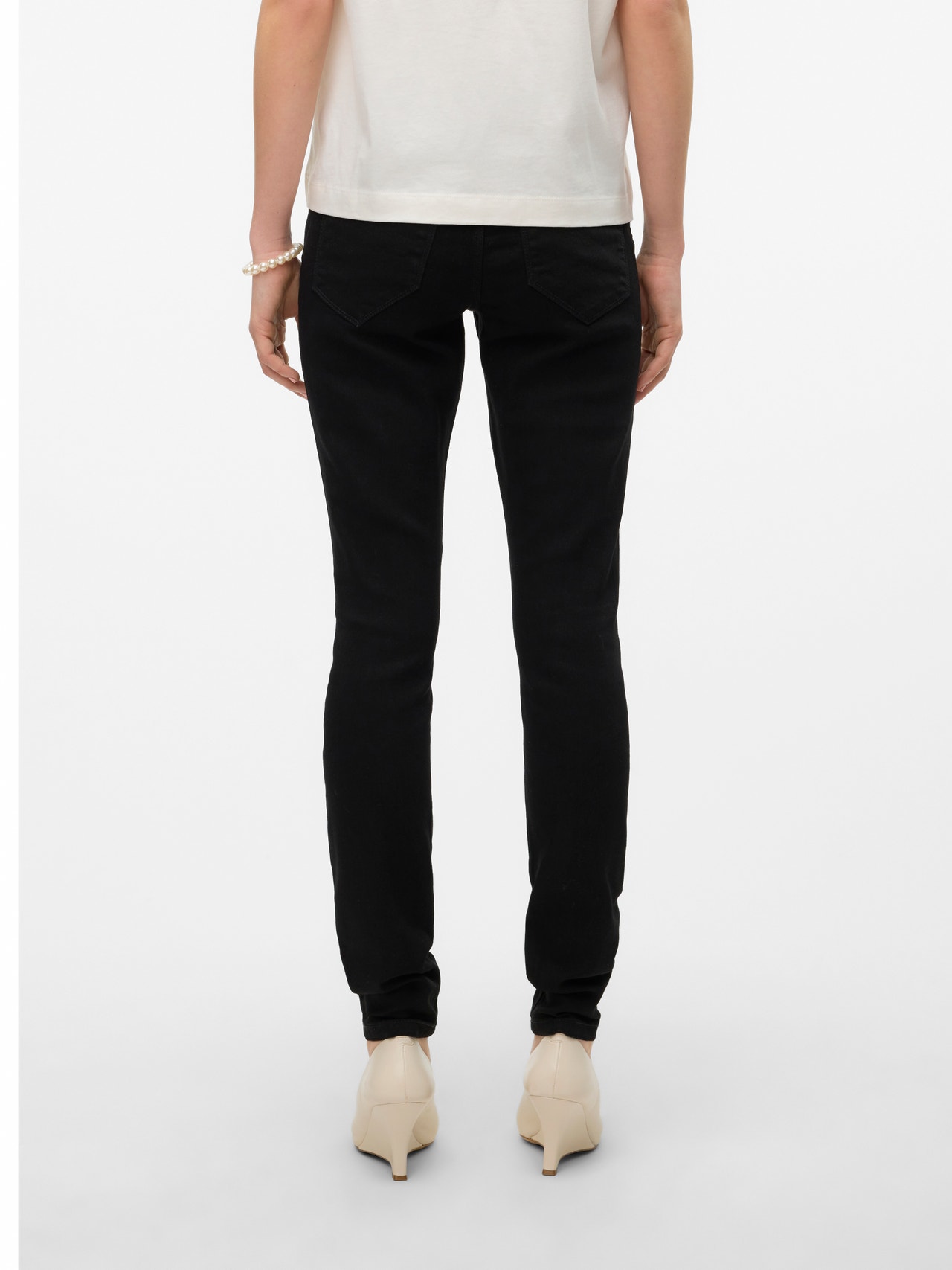 Vero Moda VMELLY Mid Rise Skinny Fit Jeans -Black - 10310691