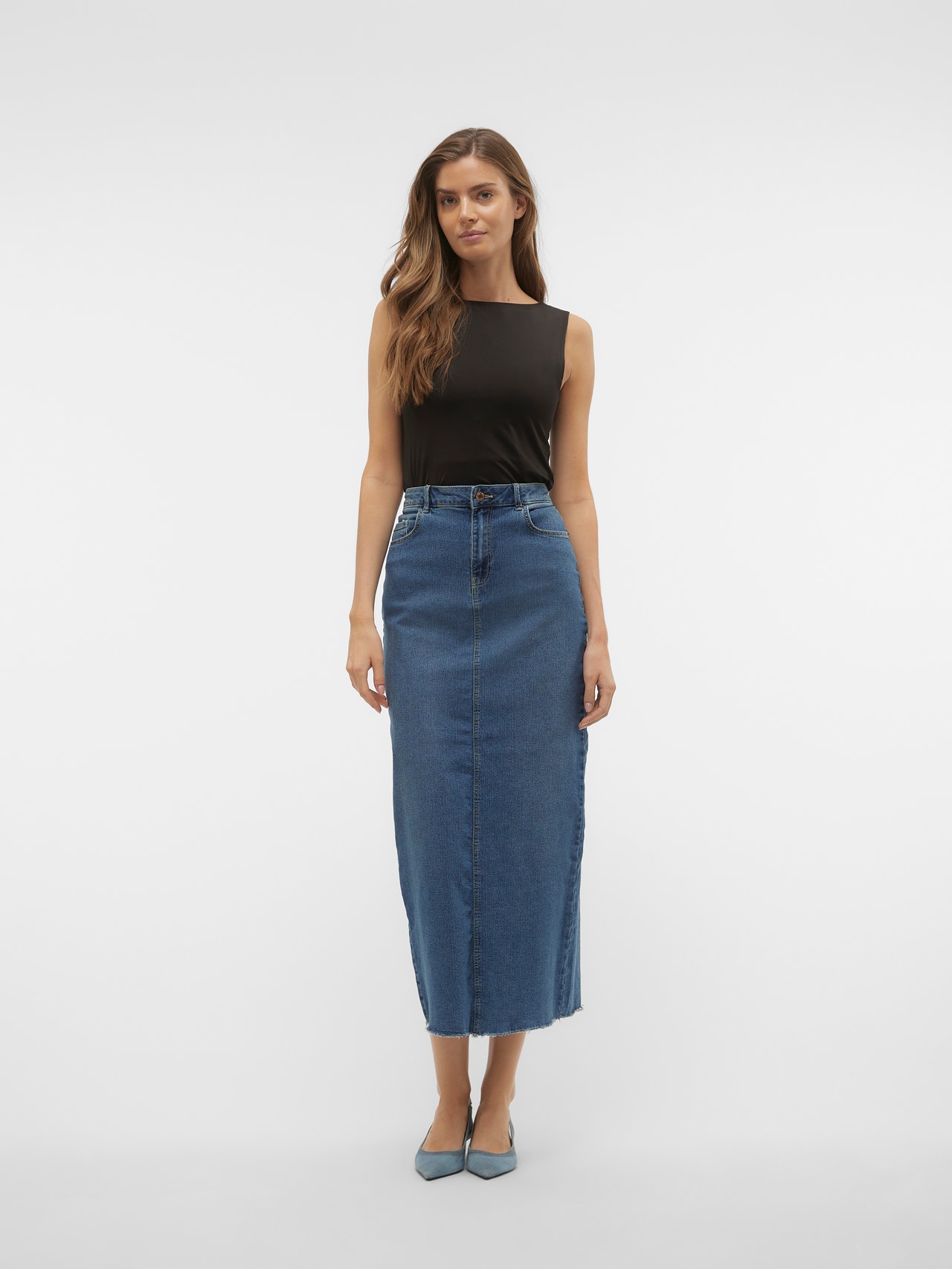 Vero Moda VMBERLA Long Skirt -Medium Blue Denim - 10310695